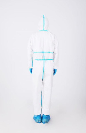 De medische Beschikbare Isolatie kleedt Beschermend Kostuum met Band Hoge Effciency