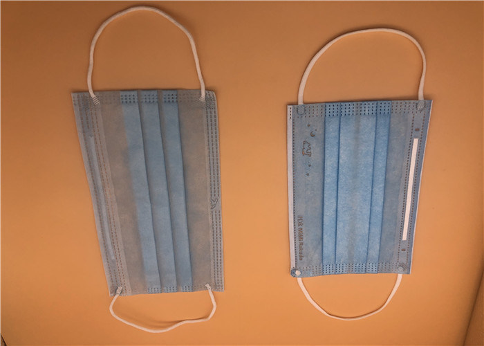 Una maschera eliminabile respirabile bianca di 3 pieghe con il legame su Spunlace/Spunbond
