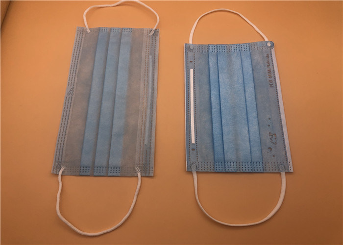 Una maschera eliminabile respirabile bianca di 3 pieghe con il legame su Spunlace/Spunbond