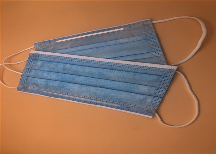 Blaue Farbe Wegwerf-Earloop Gesichtsmaske drei Schicht, die nicht mit Nasen-Stange gesponnen wird
