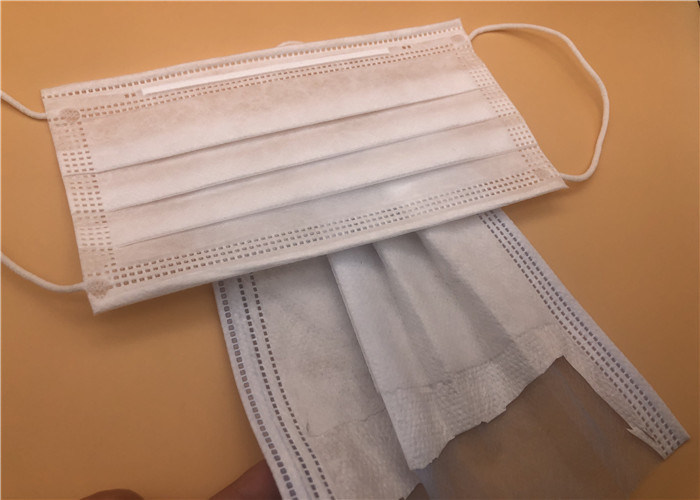 Masque protecteur bleu d'isolement de couleur 3 plis avec le lien tourné soufflé par fonte non tissé