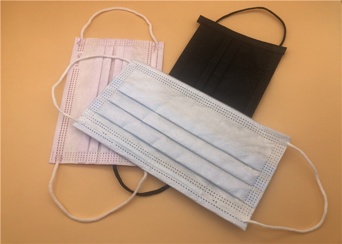 หน้ากากทางการแพทย์สีน้ำเงินที่ใช้แล้วทิ้งสุขาภิบาลไม่มีกลิ่น CE FDA อนุมัติพิมพ์