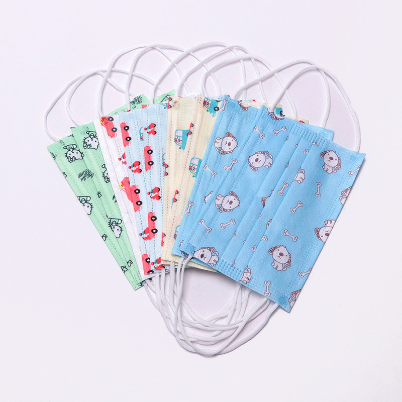 3 رقائق غير المنسوجة قناع الوجه الطفل يمكن التخلص منها مع عقال ربط الأذن قابل للتعديل