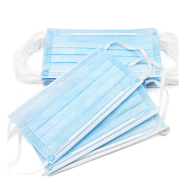 Niebieska dziecięca maska ​​ochronna bezpieczna dla małych dzieci, jednorazowa z elastyczną opaską na ucho